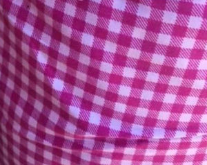 Hot Pink Gingham Cotton Stretch Twill