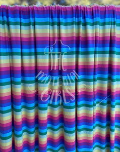 Pastel Spring Stripe Double Brushed Polyester Spandex