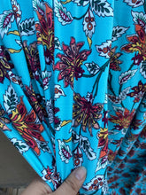 Load image into Gallery viewer, Aqua Vintage Floral Double Brushed Polyester Spandex